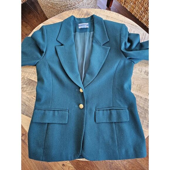 Vintage Pendleton green blazer women's size 6 petite - Picture 5 of 10